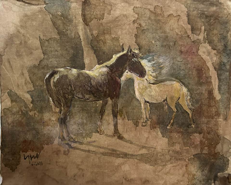 Họa sĩ Đỗ Đức: Người kể chuyện nhân sinh qua hình tượng ngựa- Ảnh 3. Họa sĩ Đỗ Đức: Người kể chuyện nhân sinh qua hình tượng ngựa- Ảnh 3.