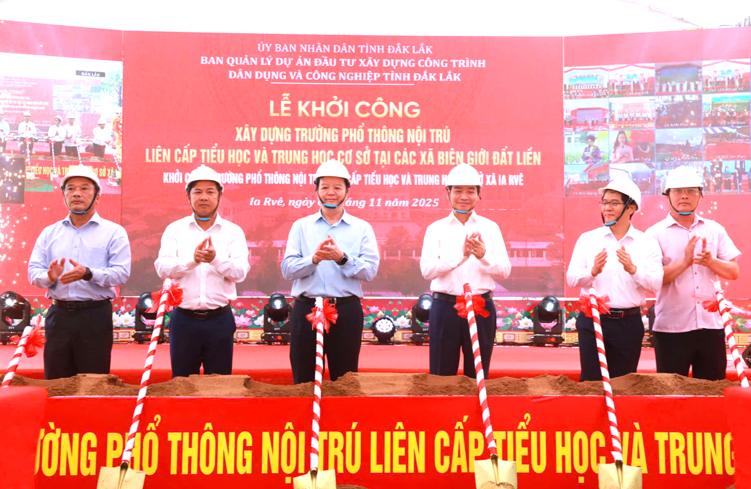 ngày 9/11/2025, Bộ Giáo dục và Đào tạo phối hợp với các bộ, ngành liên quan và 15 tỉnh, thành phố biên giới tổ chức khởi công đồng loạt 72 trường phổ thông nội trú liên cấp tiểu học và trung học cơ sở tại các xã biên giới đất liền Ngày 9/11/2025, Bộ Giáo dục và Đào tạo phối hợp với các bộ, ngành liên quan và 15 tỉnh, thành phố biên giới tổ chức khởi công đồng loạt 72 trường phổ thông nội trú liên cấp tiểu học và trung học cơ sở tại các xã biên giới đất liền.