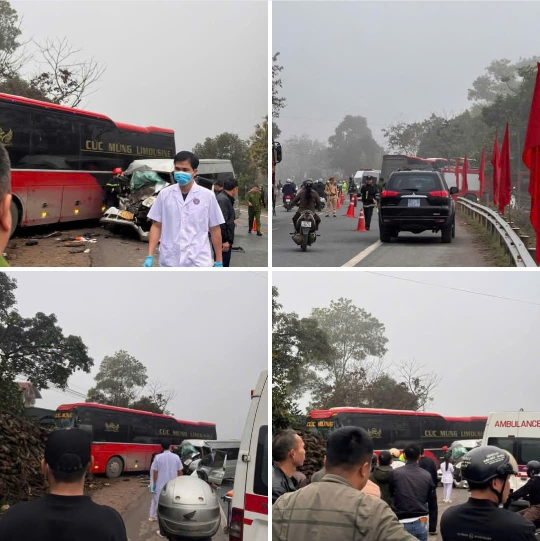 Hai xe kh&aacute;ch va chạm tr&ecirc;n QL1 qua Lạng Sơn, 1 người tử vong, 5 người trọng thương- Ảnh 1.
