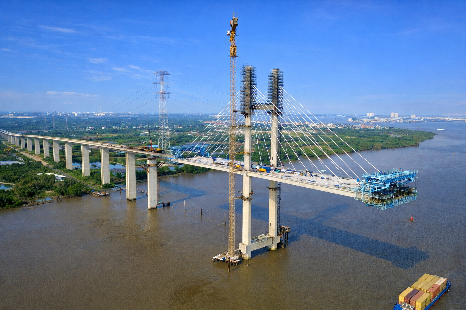 Cầu Phước Khánh tăng tốc thi công, hoàn thiện “mắt xích” cao tốc Bến Lức - Long Thành- Ảnh 11. Cầu Phước Khánh tăng tốc thi công, hoàn thiện “mắt xích” cao tốc Bến Lức - Long Thành- Ảnh 11.