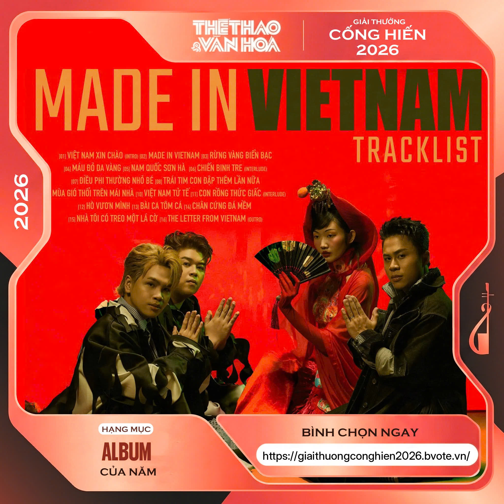 Hòa Minzy, CongB nhận tấm vé vào thẳng Top 5 đề cử Giải Âm nhạc Cống hiến 2026- Ảnh 4. Hòa Minzy, CongB nhận tấm vé vào thẳng Top 5 đề cử Giải Âm nhạc Cống hiến 2026- Ảnh 4.