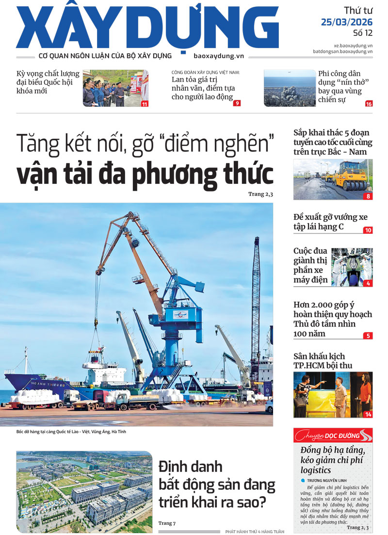 Trang nhất B&aacute;o X&acirc;y dựng số 12 ra ng&agrave;y 25/3/2026.