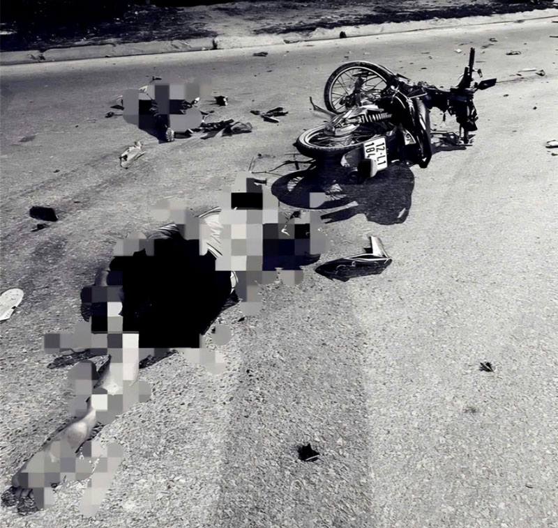 Hiện trường sau vụ tai nạn thương tâm. Hiện trường sau vụ tai nạn thương tâm.