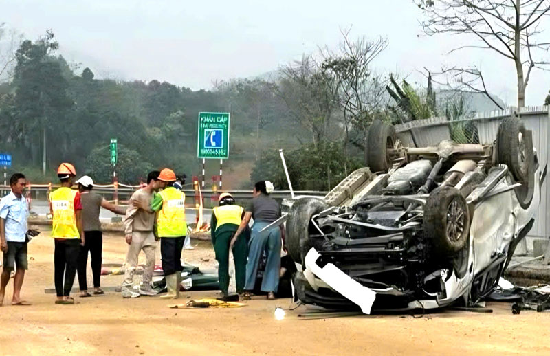 Hiện trường vụ tai nạn khiến 1 người tử vong.