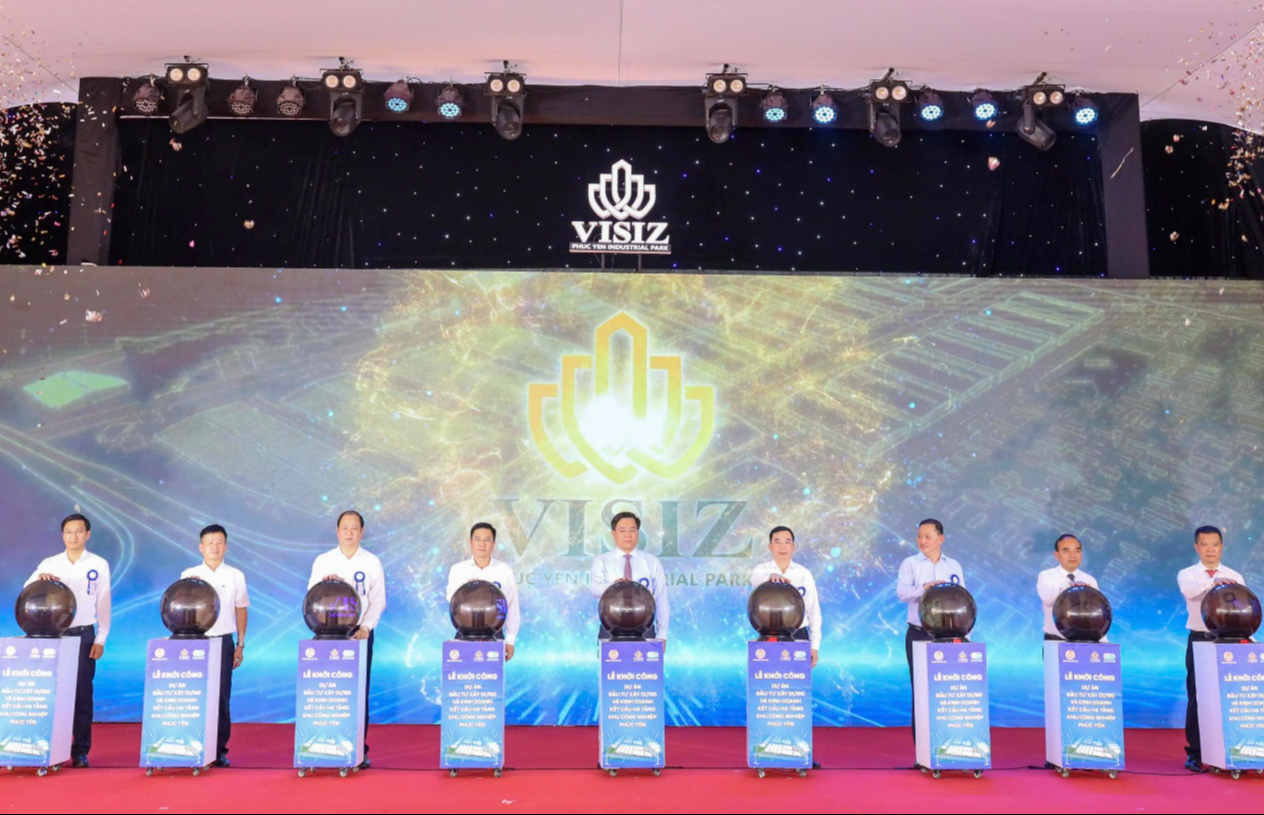 Khởi công dự án đầu tư xây dựng và kinh doanh kết cấu hạ tầng khu công nghiệp Phúc Yên- Ảnh 1. Khởi công dự án đầu tư xây dựng và kinh doanh kết cấu hạ tầng khu công nghiệp Phúc Yên- Ảnh 1.