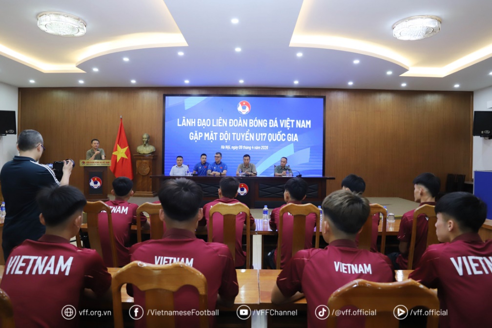 Chủ tịch VFF động vi&ecirc;n U17 Việt Nam trước giải U17 Đ&ocirc;ng Nam &Aacute; 2026- Ảnh 1.