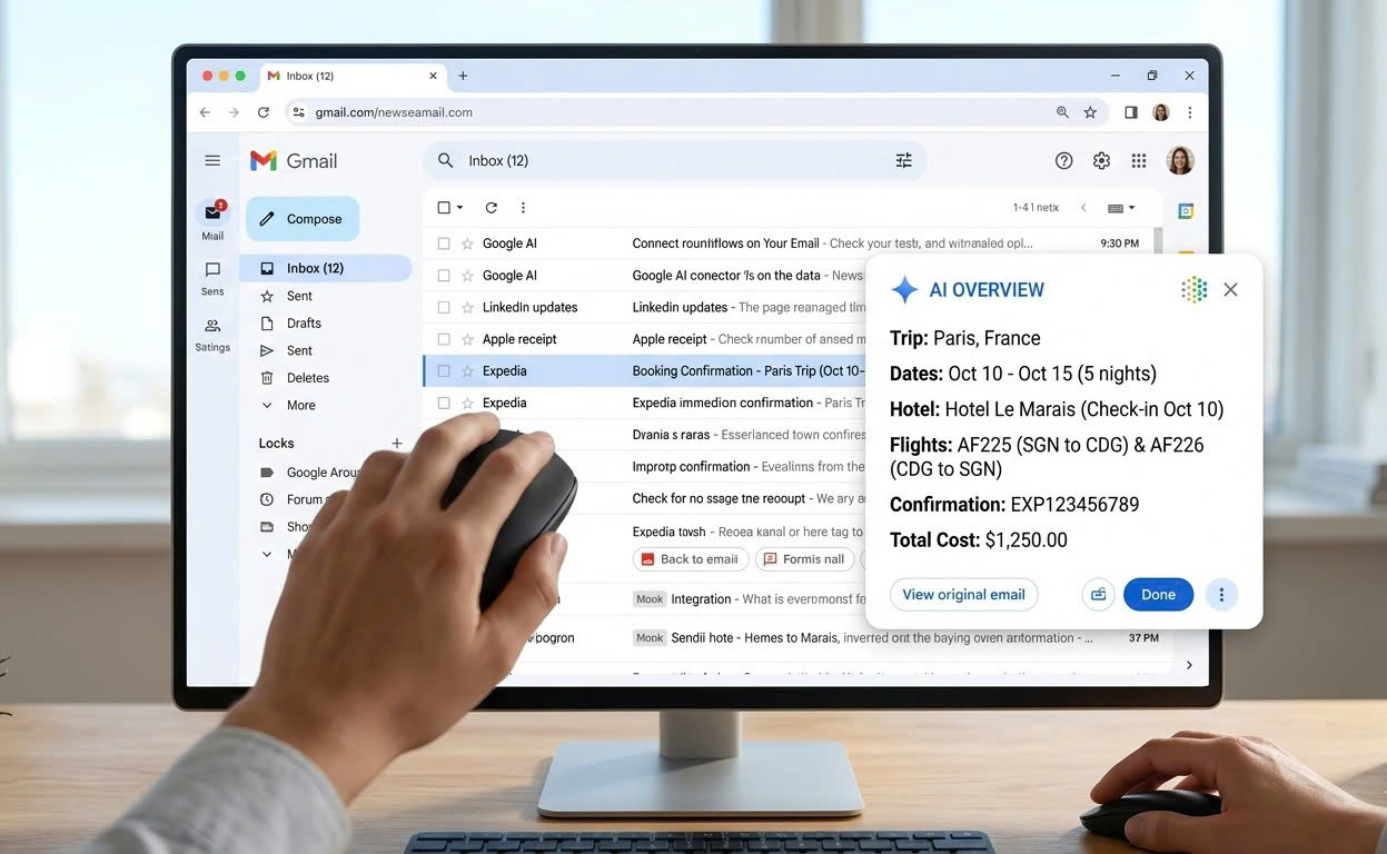 Gmail c&oacute; AI, d&acirc;n văn ph&ograve;ng chấm dứt cảnh lục t&igrave;m email- Ảnh 2.