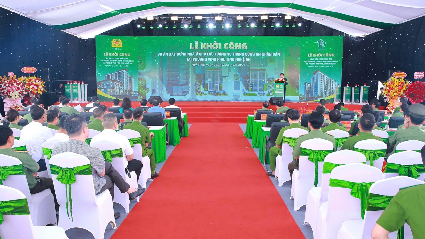 Khởi công dự án nhà ở dành cho lực lượng vũ trang Công an nhân dân tại Nghệ An- Ảnh 2. Khởi công dự án nhà ở dành cho lực lượng vũ trang Công an nhân dân tại Nghệ An- Ảnh 2.