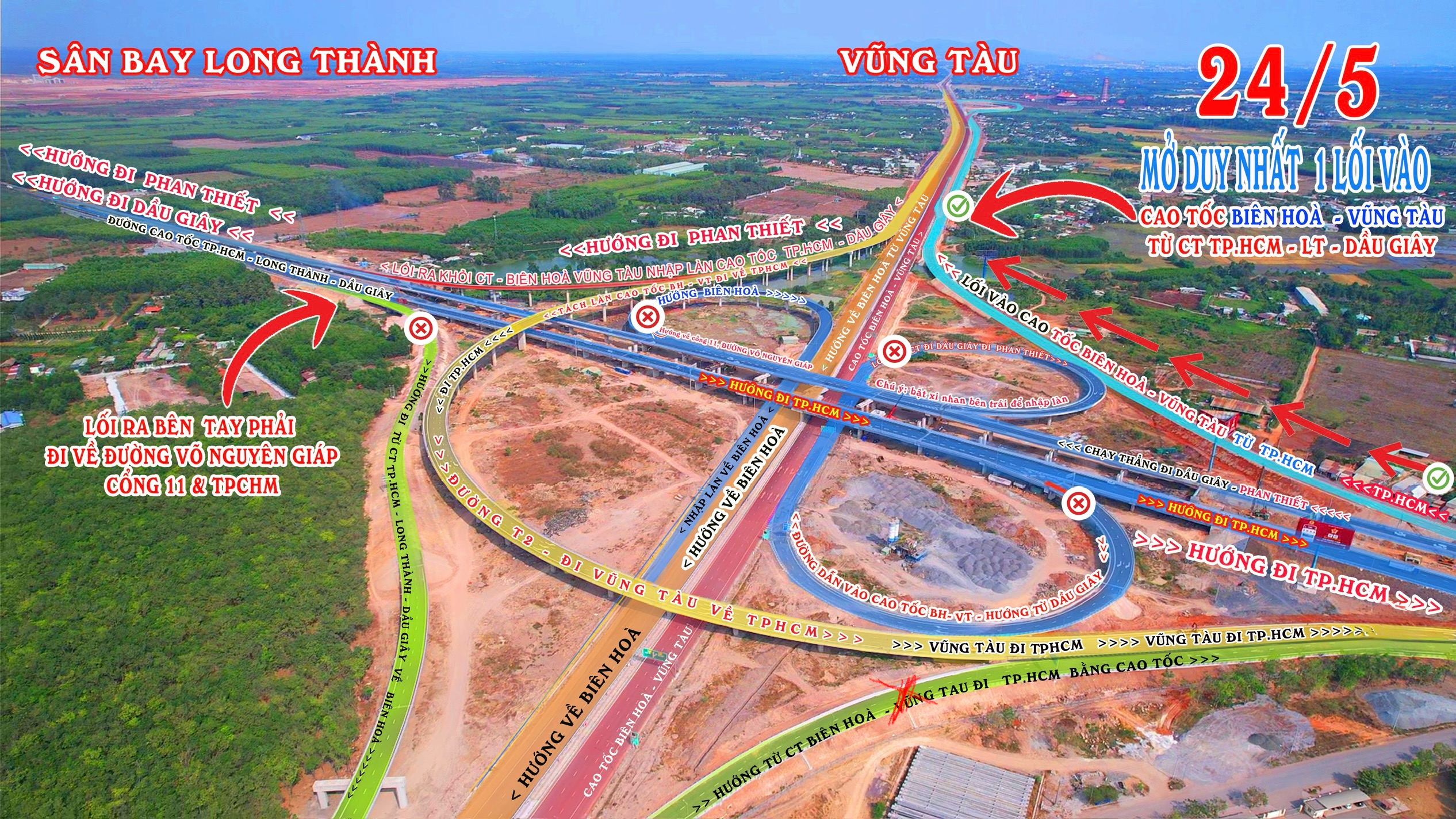 Hướng dẫn t&agrave;i xế v&agrave;o cao tốc Bi&ecirc;n H&ograve;a - Vũng T&agrave;u từ n&uacute;t giao Long Th&agrave;nh- Ảnh 1.
