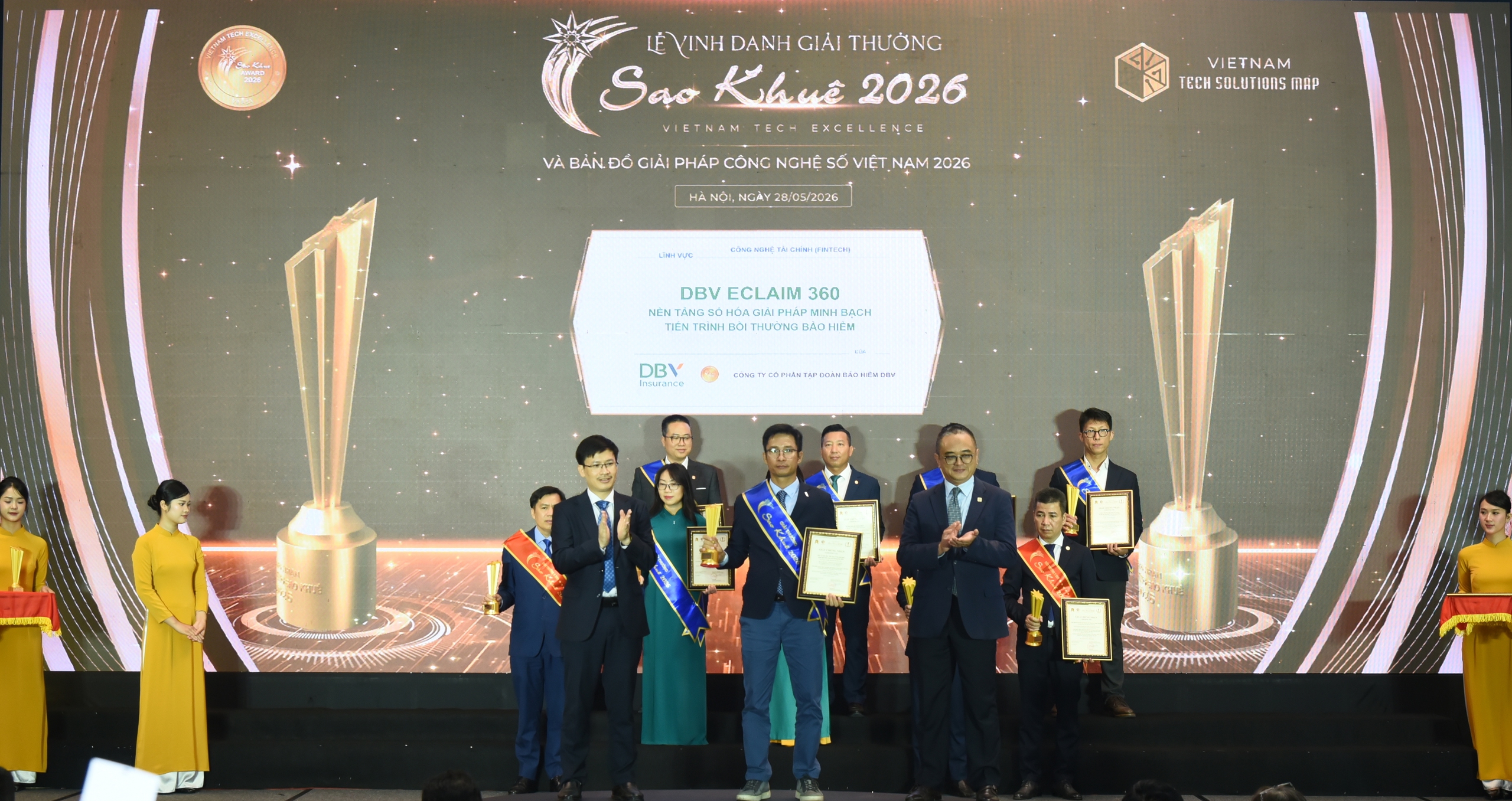 DBV nhận giải thưởng Sao Khu&ecirc; 2026 với giải ph&aacute;p số h&oacute;a bồi thường bảo hiểm DBV ECLAIM 360- Ảnh 1.