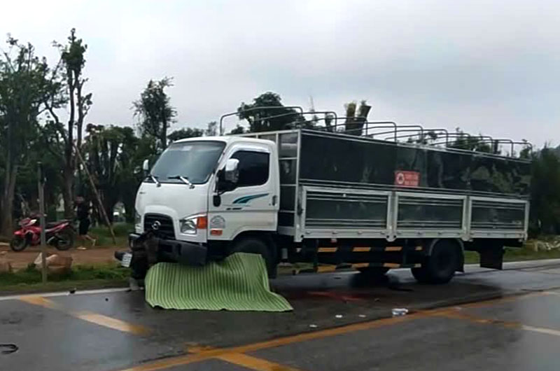 Hiện trường vụ tai nạn khiến 1 người tử vong.