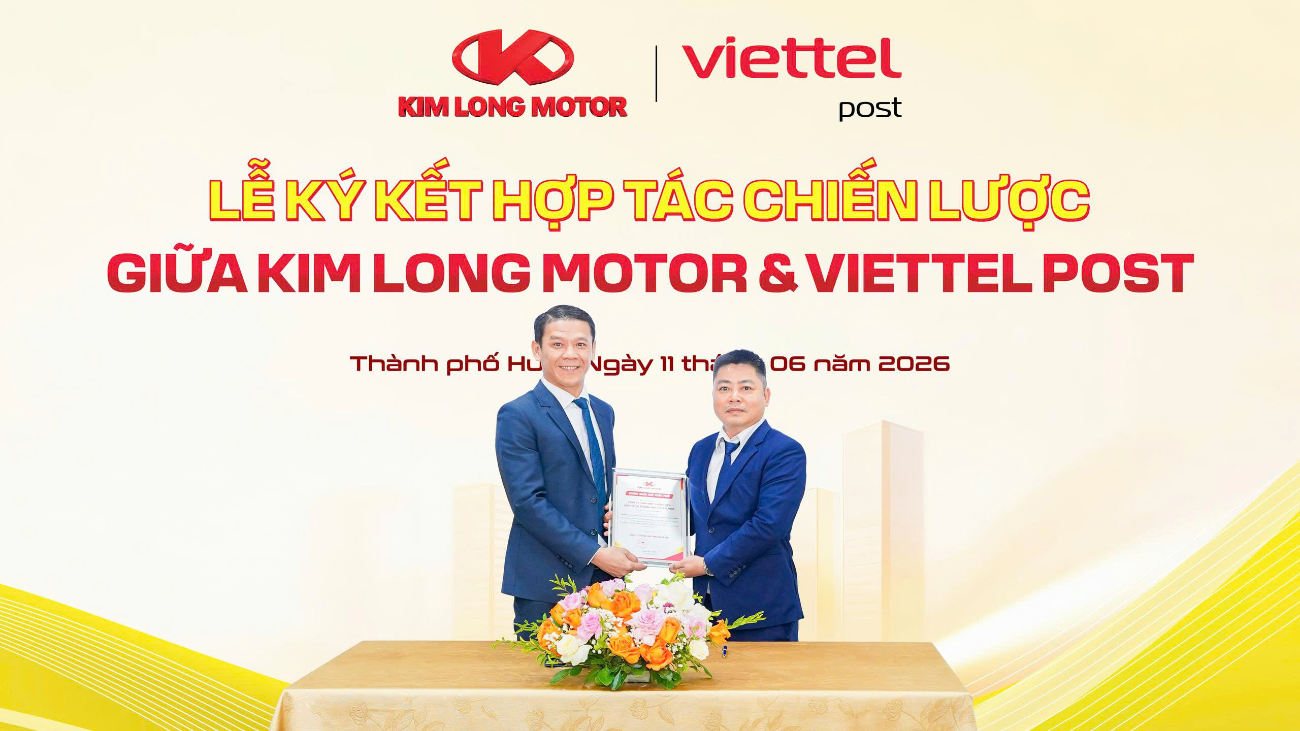 KIM LONG MOTOR v&agrave; VIETTEL POST bắt tay chiến lược, th&uacute;c đẩy hệ sinh th&aacute;i vận tải xanh- Ảnh 1.