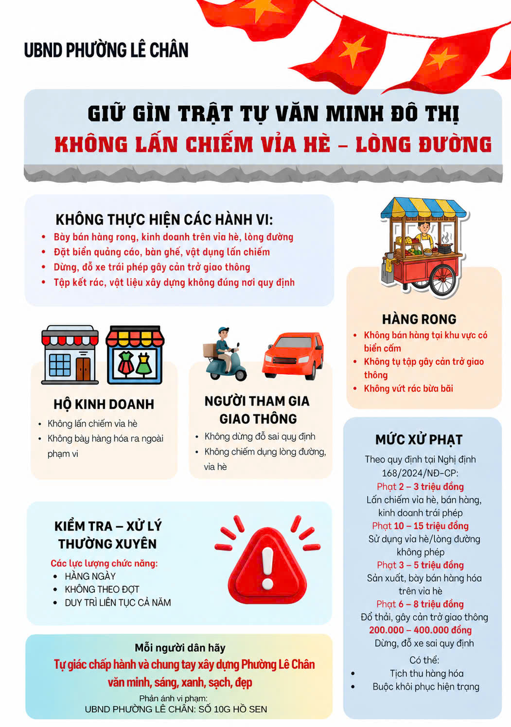 Hải Ph&ograve;ng: Phường L&ecirc; Ch&acirc;n quyết liệt lập lại trật tự đ&ocirc; thị, bảo đảm ATGT - Ảnh 5.