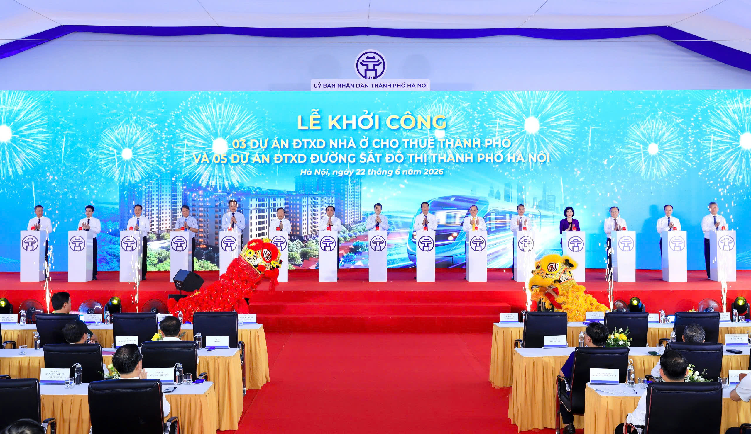 H&agrave; Nội khởi c&ocirc;ng đồng loạt 5 tuyến đường sắt đ&ocirc; thị, tổng vốn hơn 1,3 triệu tỷ đồng - Ảnh 1.