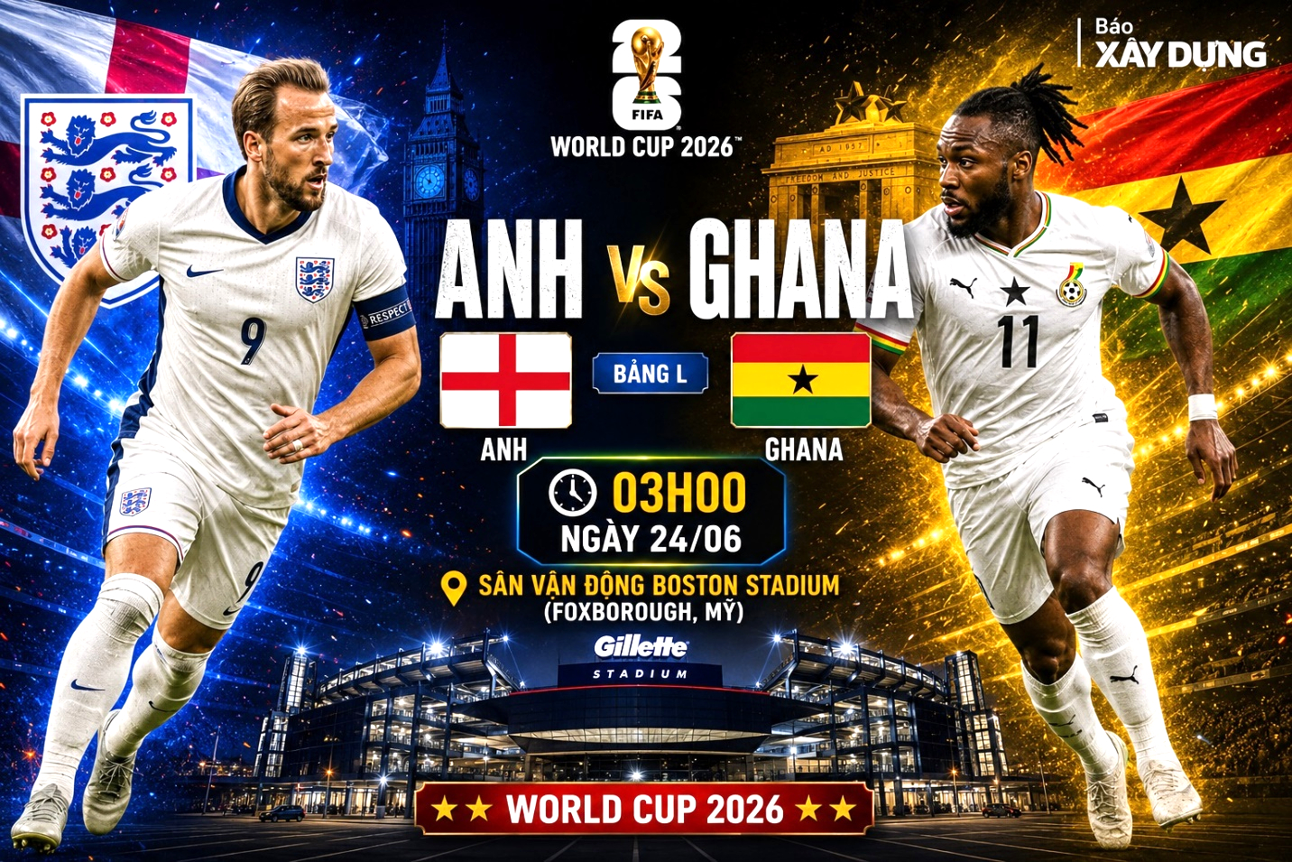 Nhận định Anh vs Ghana tại World Cup 2026: Dự đo&aacute;n tỷ số hấp dẫn - Ảnh 1.