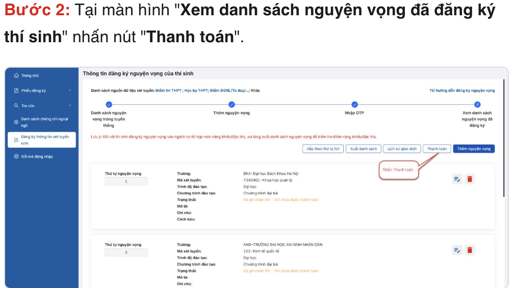 Lịch nộp lệ phí nguyện vọng đại học của 34 tỉnh, thành - Ảnh 4.