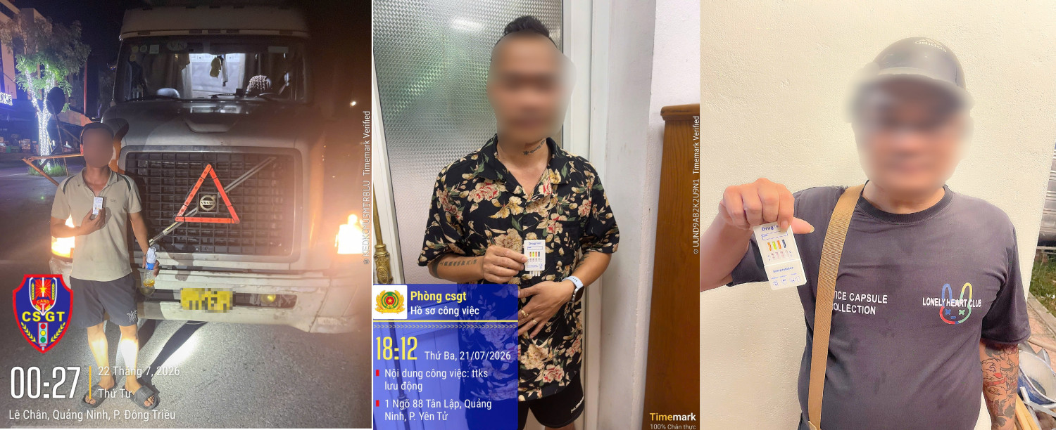 CSGT Quảng Ninh liên tiếp phát hiện 3 lái xe dương tính với ma túy - Ảnh 1.