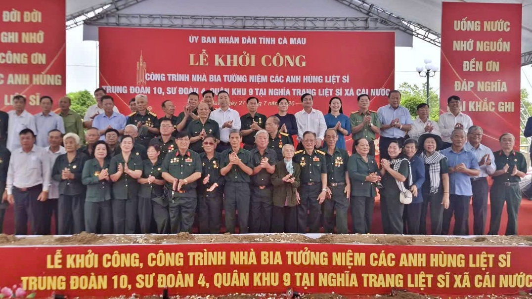 C&agrave; Mau khởi c&ocirc;ng x&acirc;y dựng Nh&agrave; bia tưởng niệm c&aacute;c Anh h&ugrave;ng liệt sĩ Trung đo&agrave;n 10 - Ảnh 1.