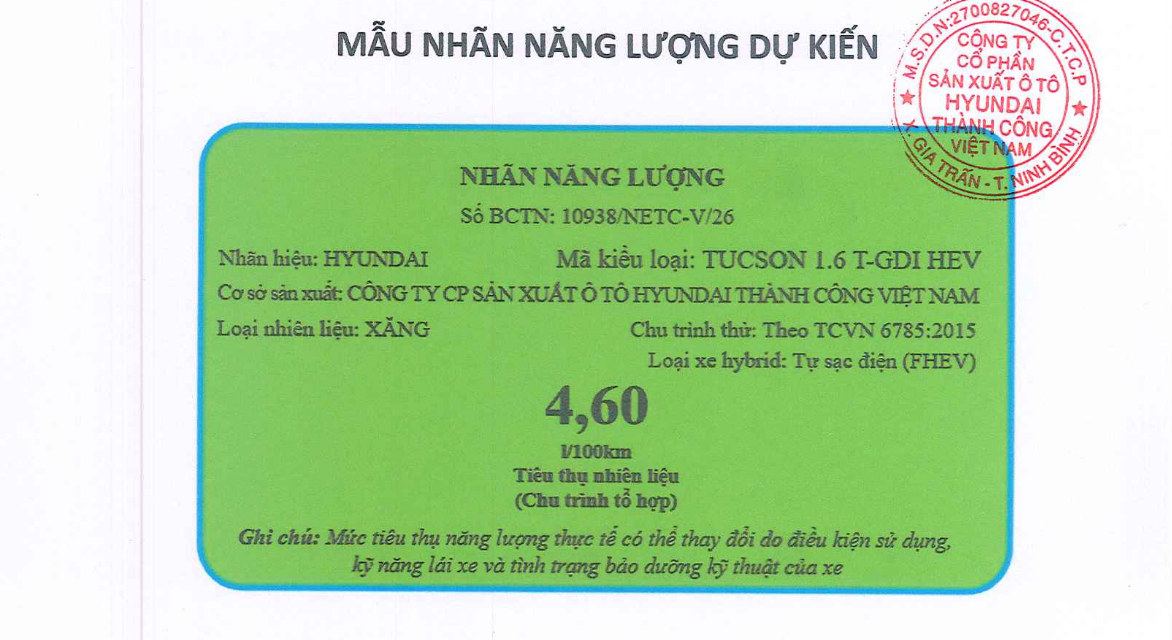 Hé lộ mức tiêu thụ nhiên liệu Hyundai Tucson hybrid sắp bán tại Việt Nam - Ảnh 2.