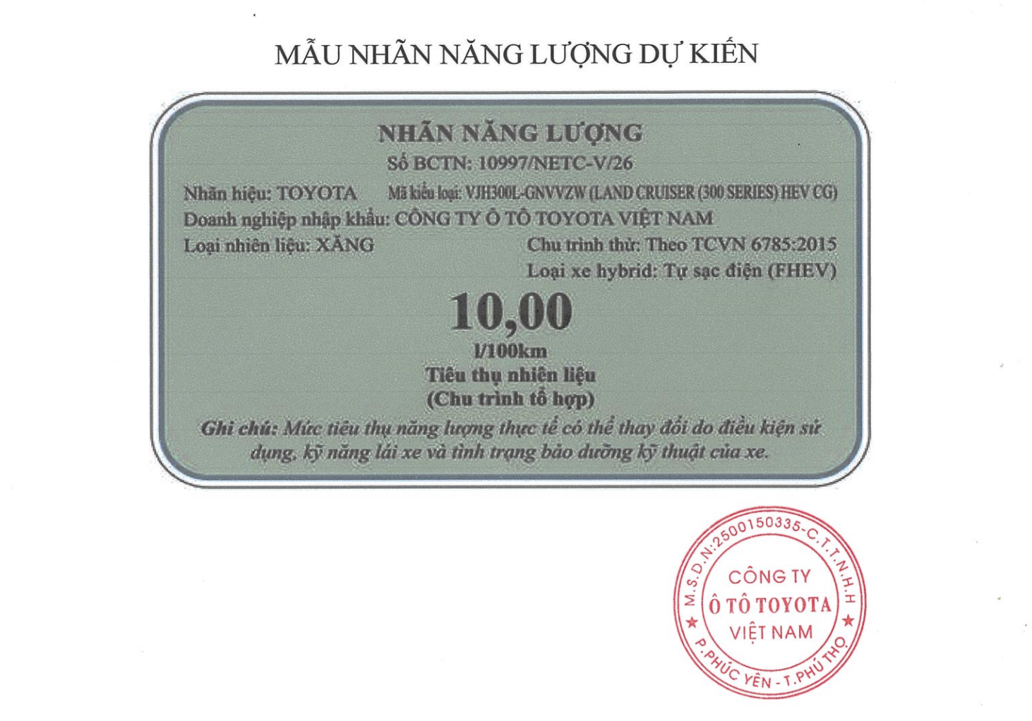 Mức tiêu thụ nhiên liệu của Toyota Land Cruiser hybrid LC300 công bố tại Việt Nam - Ảnh 2.