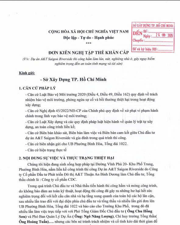 Nhiều nhà dân nứt toác dự án A&T Saigon Riverside: Chủ đầu tư nhận trách nhiệm - Ảnh 1.