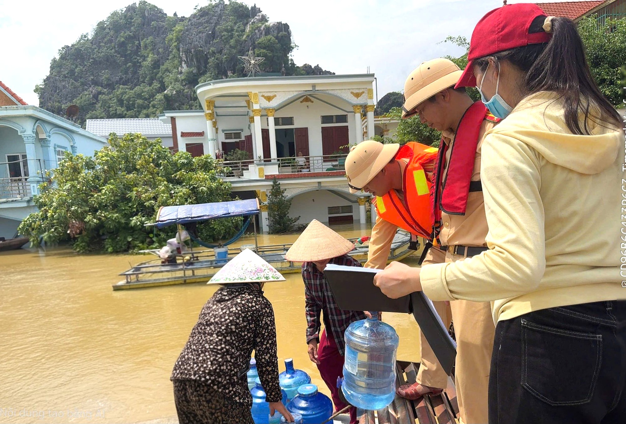 Ninh B&igrave;nh: CSGT đường thủy hỗ trợ người d&acirc;n di dời t&agrave;i sản trong mưa lũ tr&ecirc;n s&ocirc;ng Đ&aacute;y- Ảnh 2.