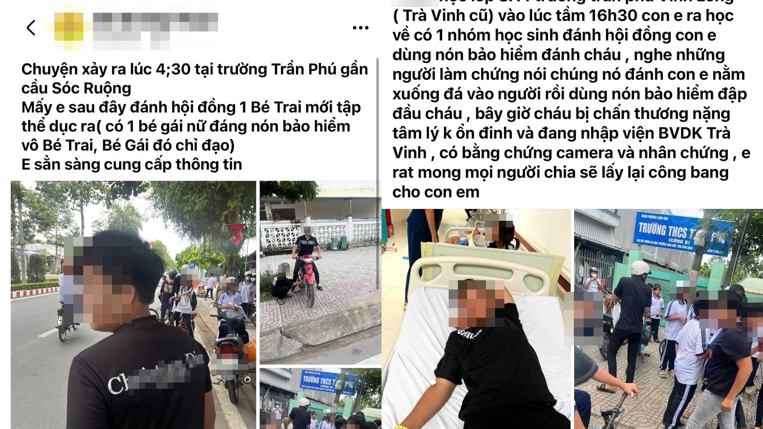 Công an Vĩnh Long xác minh vụ hai nhóm học sinh đánh nhau trước cổng trường - Ảnh 1.