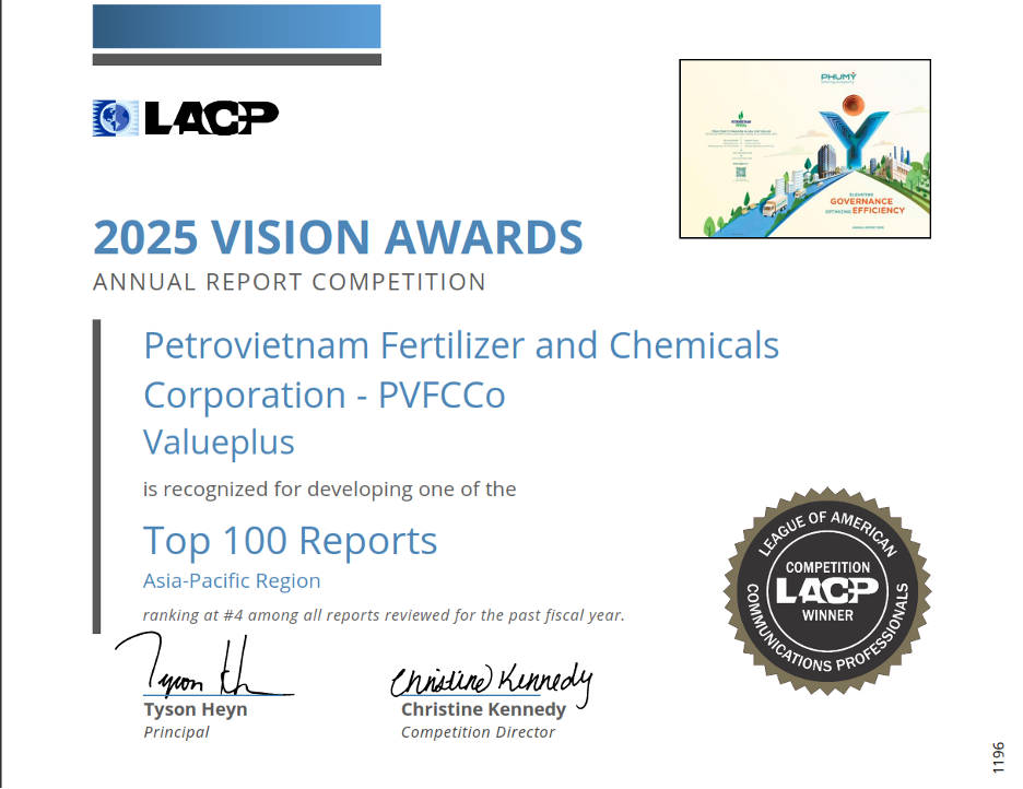 PVFCCo - Ph&uacute; Mỹ xếp hạng nh&igrave; to&agrave;n cầu, gi&agrave;nh 2 giải bạch kim tại LACP 2025 Vision Awards - Ảnh 2.