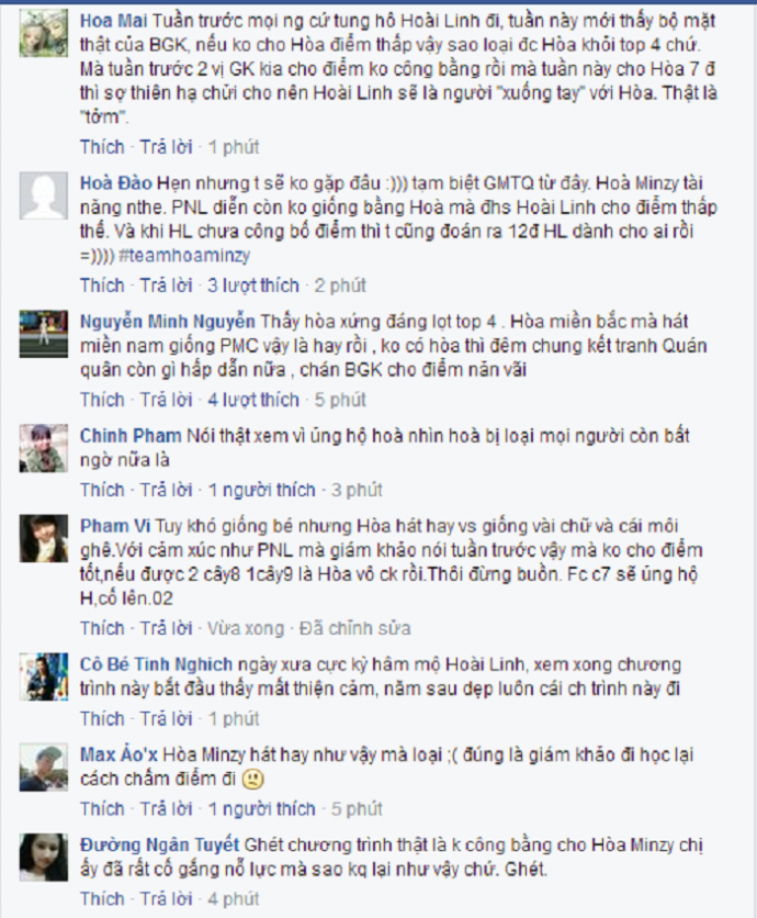 Khán giả bức xúc vì Hòa Minzy bị loại khỏi top 4