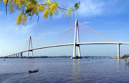 Cầu d&acirc;y văng Rạch Miễu khẩu độ nhịp lớn 270m do TEDI thiết kế 