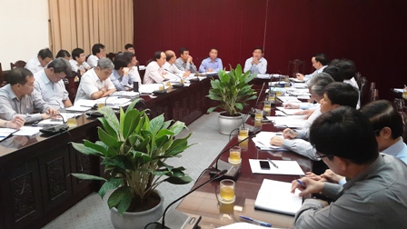 Đồng ch&iacute; Đinh La Thăng - B&iacute; thư Ban c&aacute;n sự đảng Bộ GTVT chủ tr&igrave; buổi l&agrave;m việc