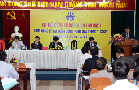 CIENCO1 l&agrave; Tổng c&ocirc;ng ty XDCTGT tổ chức đại hội cổ đ&ocirc;ng sớm nhất.