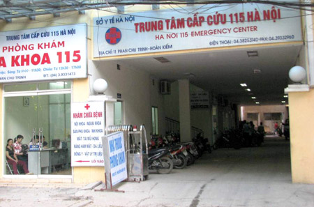 TT cấp cứu 115 H&agrave; Nội nơi xảy ra sự việc động trời