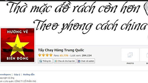 Người ti&ecirc;u d&ugrave;ng k&ecirc;u gọi tẩy chay h&agrave;ng Trung Quốc tr&ecirc;n facebook c&aacute; nh&acirc;n