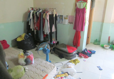 Ph&ograve;ng trọ nơi Huệ giết vợ