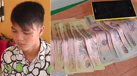 Phan Văn Dương c&ugrave;ng tang vật trộm của bạn nhậu