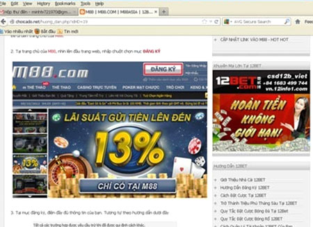 Website đ&aacute;nh bạc M88