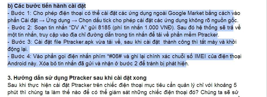 Hướng dẫn c&agrave;i đặt phần mềm gi&aacute;m s&aacute;t Ptracker của c&ocirc;ng ty Việt Hồng hiện vẫn c&ograve;n thấy tr&ecirc;n mạng
