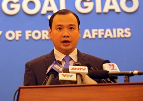 Người ph&aacute;t ng&ocirc;n Bộ Ngoại giao Việt Nam L&ecirc; Hải B&igrave;nh.