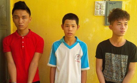 C&aacute;c đối tượng Hải, Sinh, Th&agrave;nh tại Cơ quan C&ocirc;ng an. Ảnh: K.T