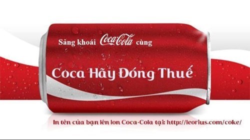 Ảnh chế tr&ecirc;n mạng x&atilde; hội y&ecirc;u cầu Coca Cola h&atilde;y đ&oacute;ng thuế.