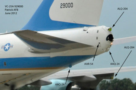 Những thiết bị ph&ograve;ng thủ t&ecirc;n lửa mới của chuy&ecirc;n cơ Air Force One.