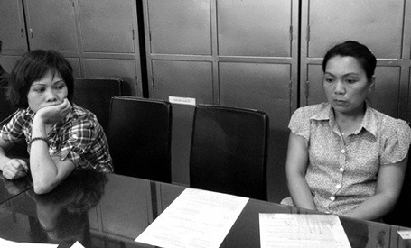 Hai đối tượng Nguyễn Thị Thanh Trang v&agrave; Phạm Thị Nguyệt