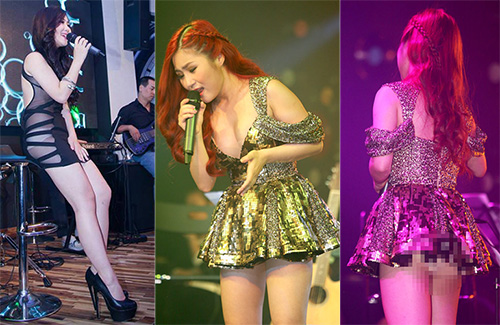 Hương Tr&agrave;m mặc phản cảm diễn trong qu&aacute;n bar