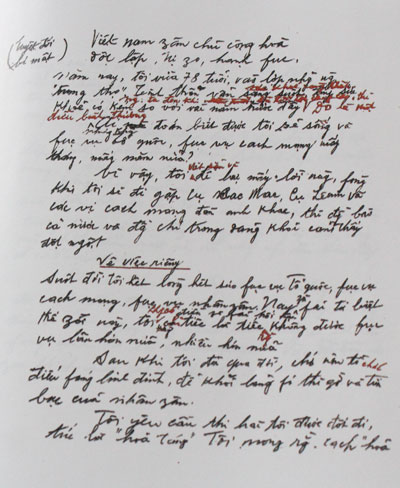 Bản Di ch&uacute;c của Chủ tịch Hồ Ch&iacute; Minh