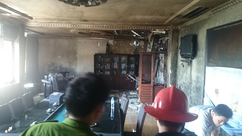 Ph&ograve;ng l&agrave;m việc của Gi&aacute;m đốc Sở sau vụ hoả hoạn