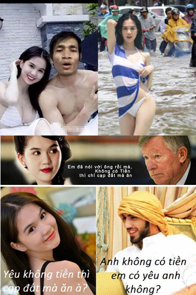 Ngọc Trinh với những ph&aacute;t ng&ocirc;n kinh điển, c&ugrave;ng với những bức ảnh n&oacute;ng bỏng cũng đ&atilde; trở th&agrave;nh người sở hữu nhiều ảnh chế trong showbiz Việt,