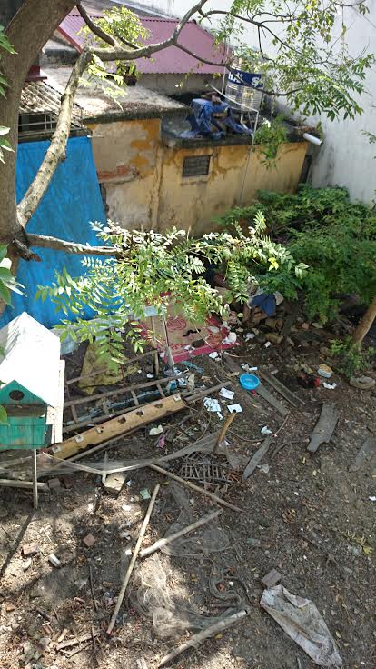 Cửa sau ng&ocirc;i nh&agrave; c&aacute;c đối tượng bỏ trốn sau khi g&acirc;y &aacute;n