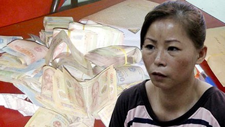 Đo&agrave;n Thị C&uacute;c v&agrave; tang vật (Ảnh: B&aacute;o Ph&aacute;p luật TP.HCM)