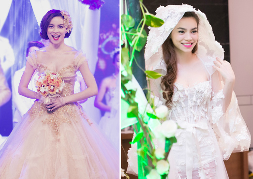 Hồ Ngọc H&agrave; l&agrave; một trong những người đẹp sở hữu số lần chụp ảnh cưới nhiều nhất trong showbiz Việt. 